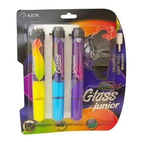 MARCADOR PARA VIDRIO GLASS AQUARELO 3 COLORES