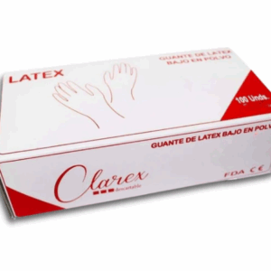 GUANTES DE LATEX CLAREX BAJO EN POLVO TALLA S CAJA 100 UNIDADES (MY)