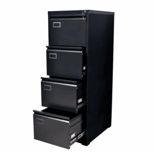 ARCHIVO DE 4 GAVETAS RIEL EXTENSIBLE SOMBRERO MC NEGRO (CN)