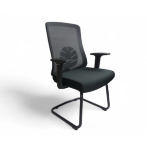 SILLA DE VISITA TRINEO CON BRAZOS 63-POF-89E-PATIN-C/B-NEGRA (MA)