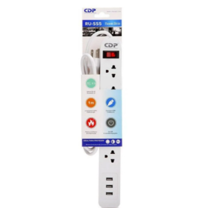 CDP REGLETA SUPRESOR DE PICOS 5 ENTRADAS CON 3 PUERTOS USB RU-SS5 (D1)