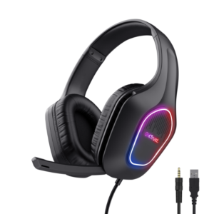 TRUST AUDIFONOS ALAMBRICOS GAMER ILUMINACION LED MULTICOLOR 25331 (D1)