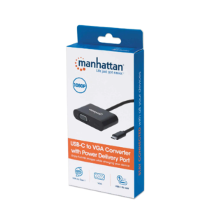 CONVERTIDOR USB-C A VGA CON PUERTO PD MANHATTAN 153430 (RO)