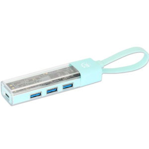 HUB USB 3.0 TIPO-C TIPO-A TRANSPARENTE DE 4 PUERTOS MANHATTAN 181020 (RO)