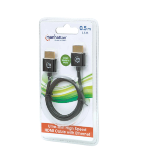 CABLE HDMI ULTRA DELGADO DE ALTA VEOLCIDAD 0.5M MANHATTAN 394406 (RO)