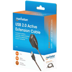 CABLE DE EXTENSIÓN ACTIVA USB DE ALTA VELOCIDAD 2.0 10M MANHATTAN 150248 (RO)