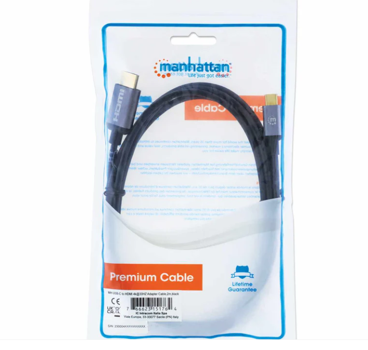 CABLE ADAPTADOR USB-C A HDMI 2M MANHATTAN 151764 (RO)