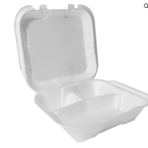 BANDEJA DOBLE 9X9 CON DIVISION BIO FOAM BIODEGRADABLE 200 UNIDADES 520117 (SYS)