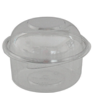 ENVASE TRANSPARENTE REDONDO 12 ONZAS BISAGRADO 256 UNIDADES 18327 (SYS)