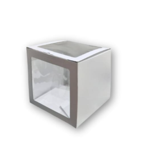 CAJA BLANCA REPOSTERA CON DOBLE VENTANA 4X4X4200 UNIDADES 23033 (SYS)