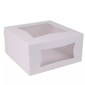 CAJA BLANCA REPOSTERA CON DOBLE VENTANA 8X8X4 150 UNIDADES 24053 (SYS)