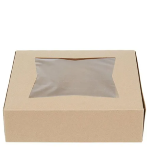 CAJA KRAFT REPOSTERÍA CON VENTANA 8X8X2 200 UNIDADES 24013K (SYS)
