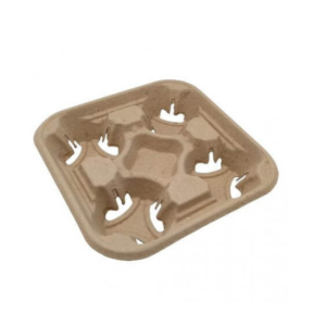 PORTAVASOS DE FIBRA MOLDEADA PARA 4 VASOS 300 UNIDADES 0117 (SYS)
