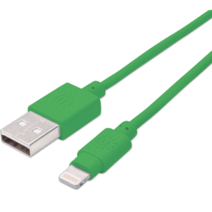 CABLE ILYNK (LIGHTNING) USB TIPO A-M 15 CM VERDE MANHATTAN 394444 (RO)