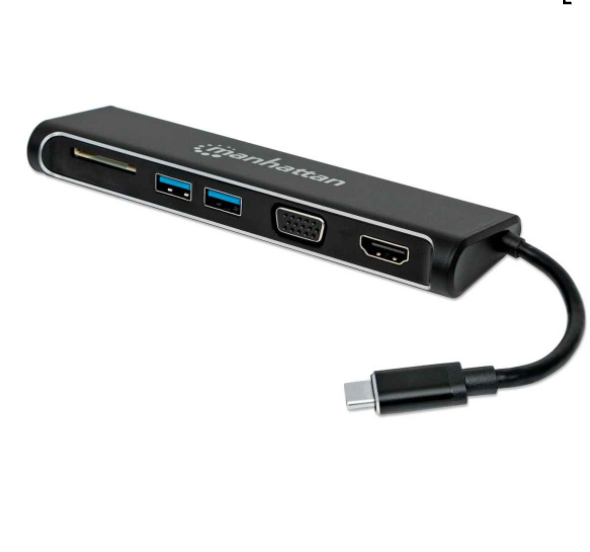 CONVERTIDOR DOCKING USB-C SUPERSPEED 4-EN-1 A HDMI/VGA MANHATTAN 152631 (RO)