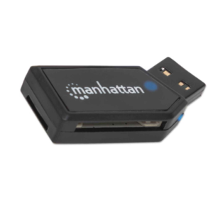 MINI LECTOR Y GRABADOR EXTERNO DE TARJETAS USB 2.0 MANHATTAN 101677 (RO)