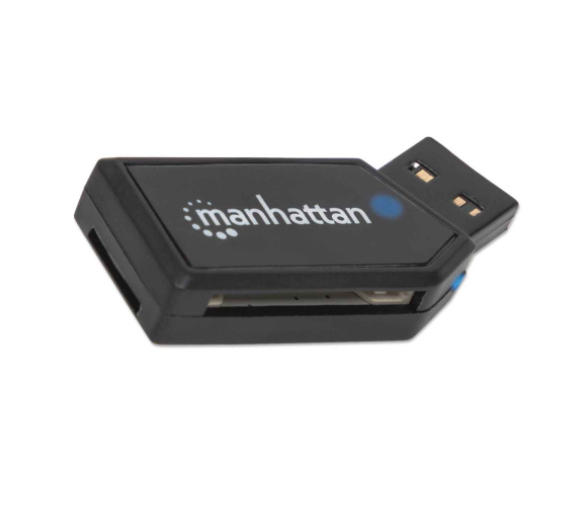 MINI LECTOR Y GRABADOR EXTERNO DE TARJETAS USB 2.0 MANHATTAN 101677 (RO)